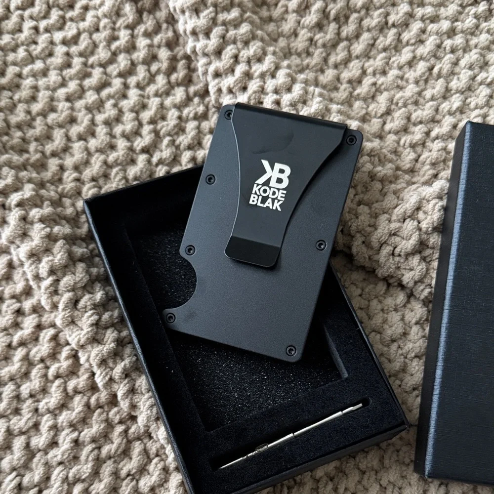 Black Playing Card Design Metal Wallet